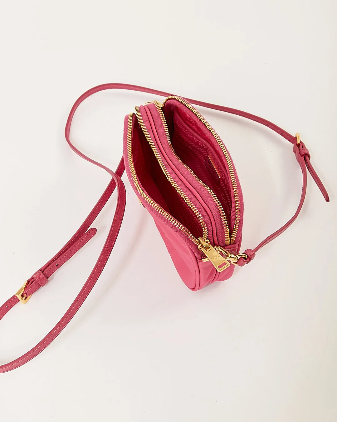 Prada Pink Nylon Tessuto Mini Crossbody Bag