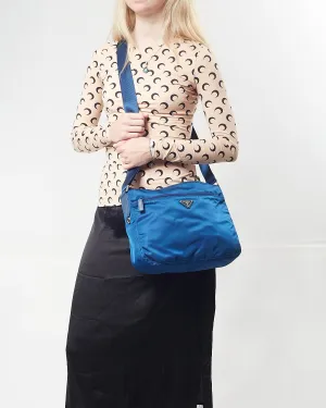 Prada Royal Blue Nylon Tessuto Messenger Bag
