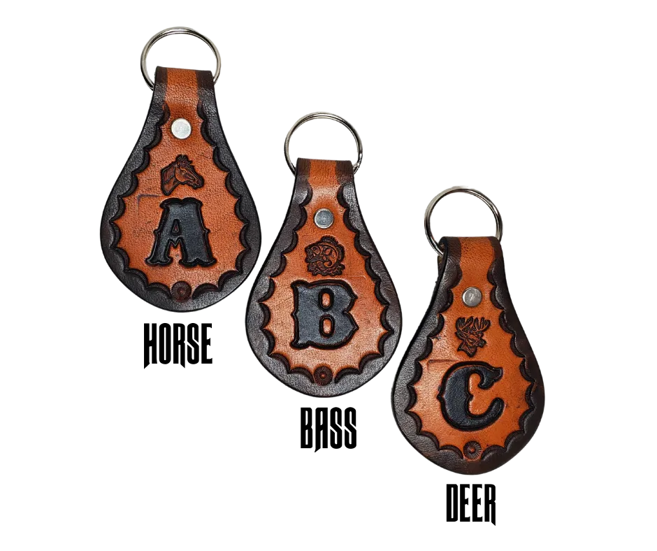 "The 1970" Initial Leather Keychain