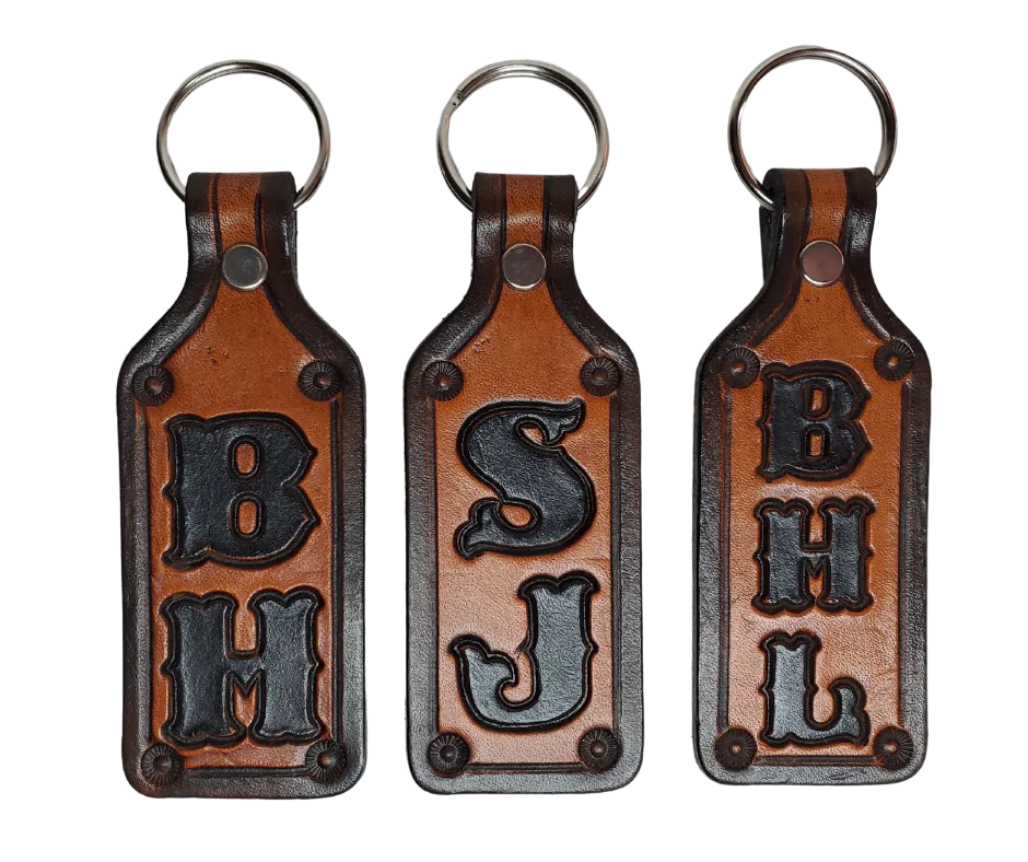 "The 1973" Leather Name Keychain