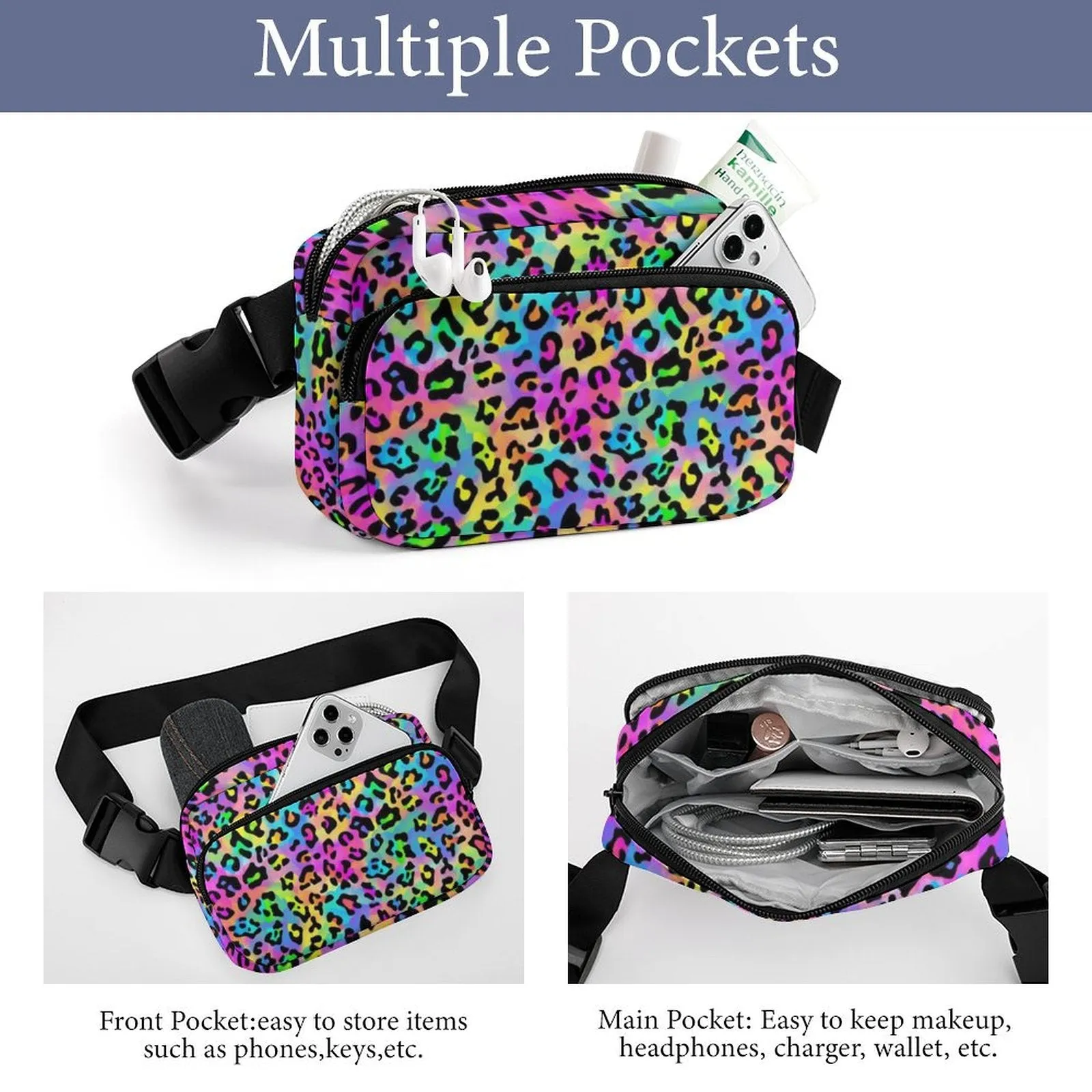 Rainbow Leopard Fanny Pack- PREORDER - Closing 3/2  - ETA late March