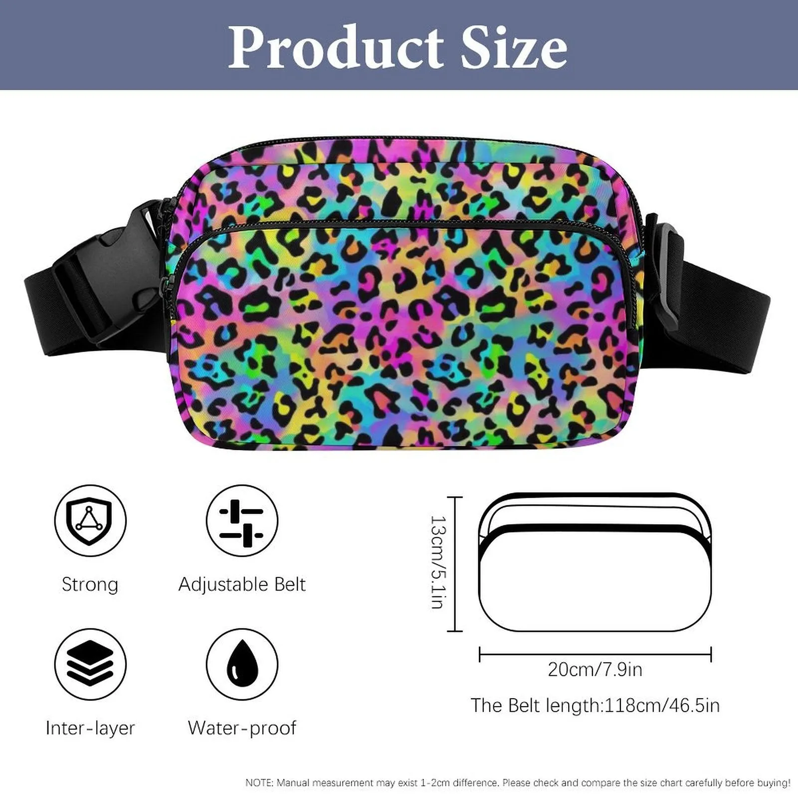 Rainbow Leopard Fanny Pack- PREORDER - Closing 3/2  - ETA late March