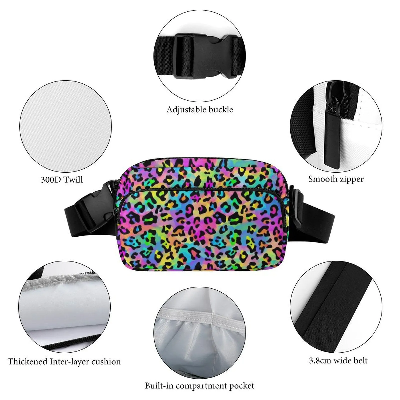 Rainbow Leopard Fanny Pack- PREORDER - Closing 3/2  - ETA late March