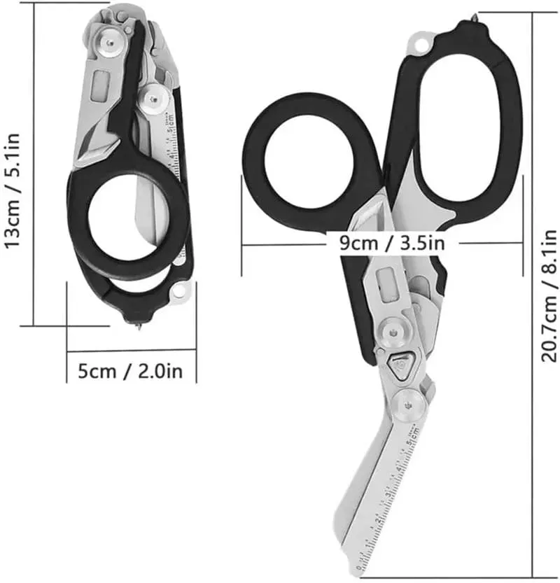 RECON GS2U Reaper x Emergency Response Shears 6 in 1 Multifunctional with Lock Holster