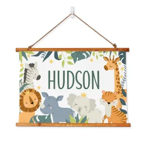 Safari Animals - Personalized Hanging Canvas
