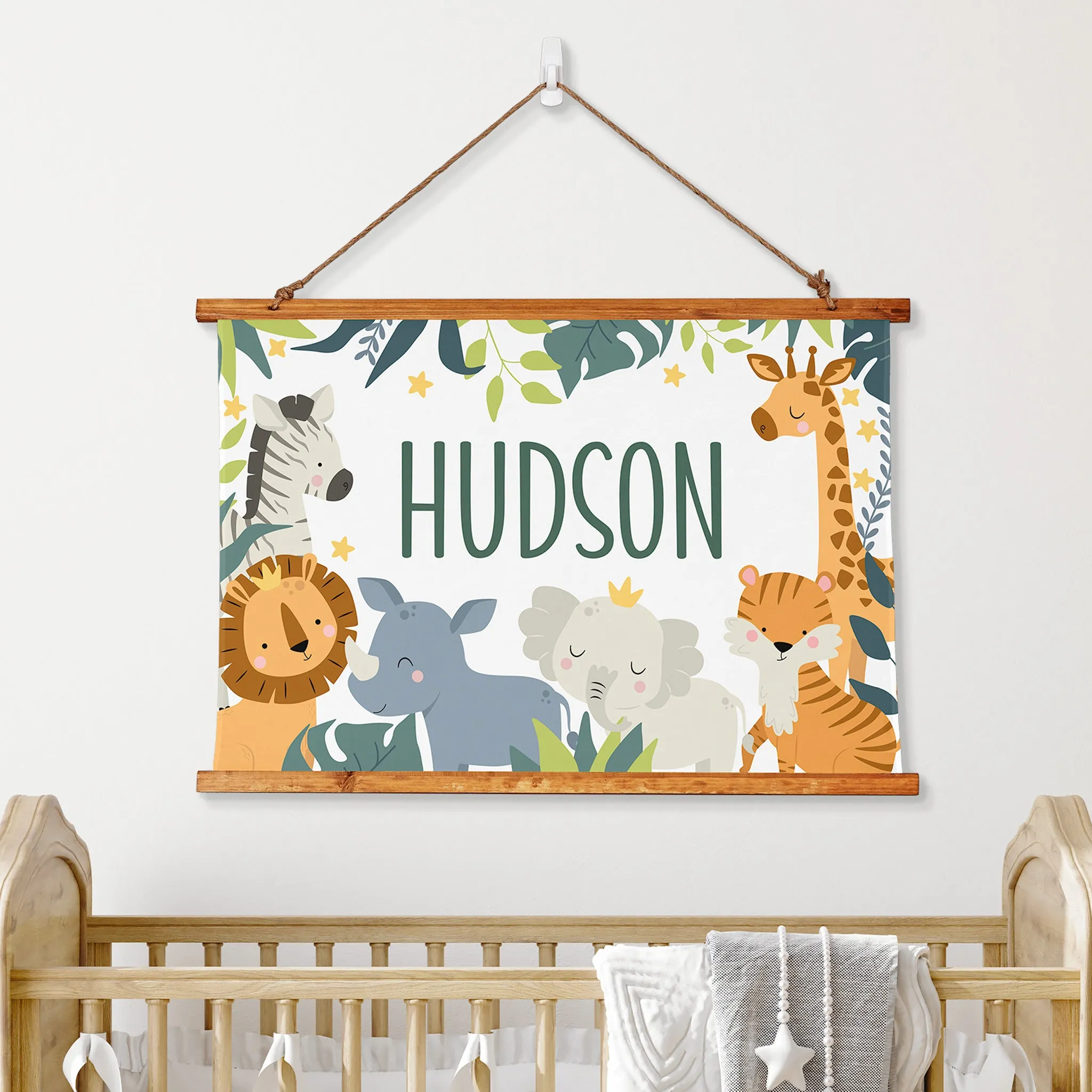 Safari Animals - Personalized Hanging Canvas