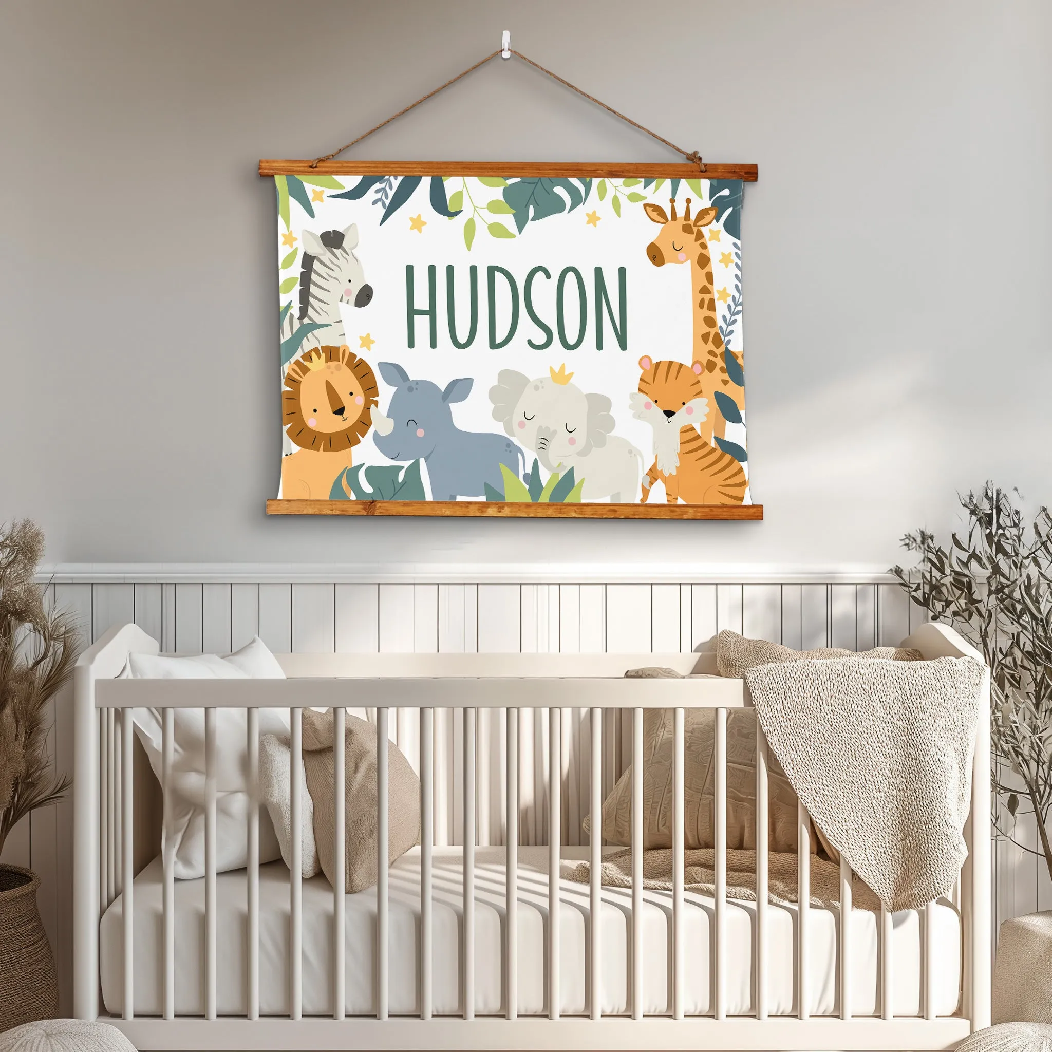 Safari Animals - Personalized Hanging Canvas