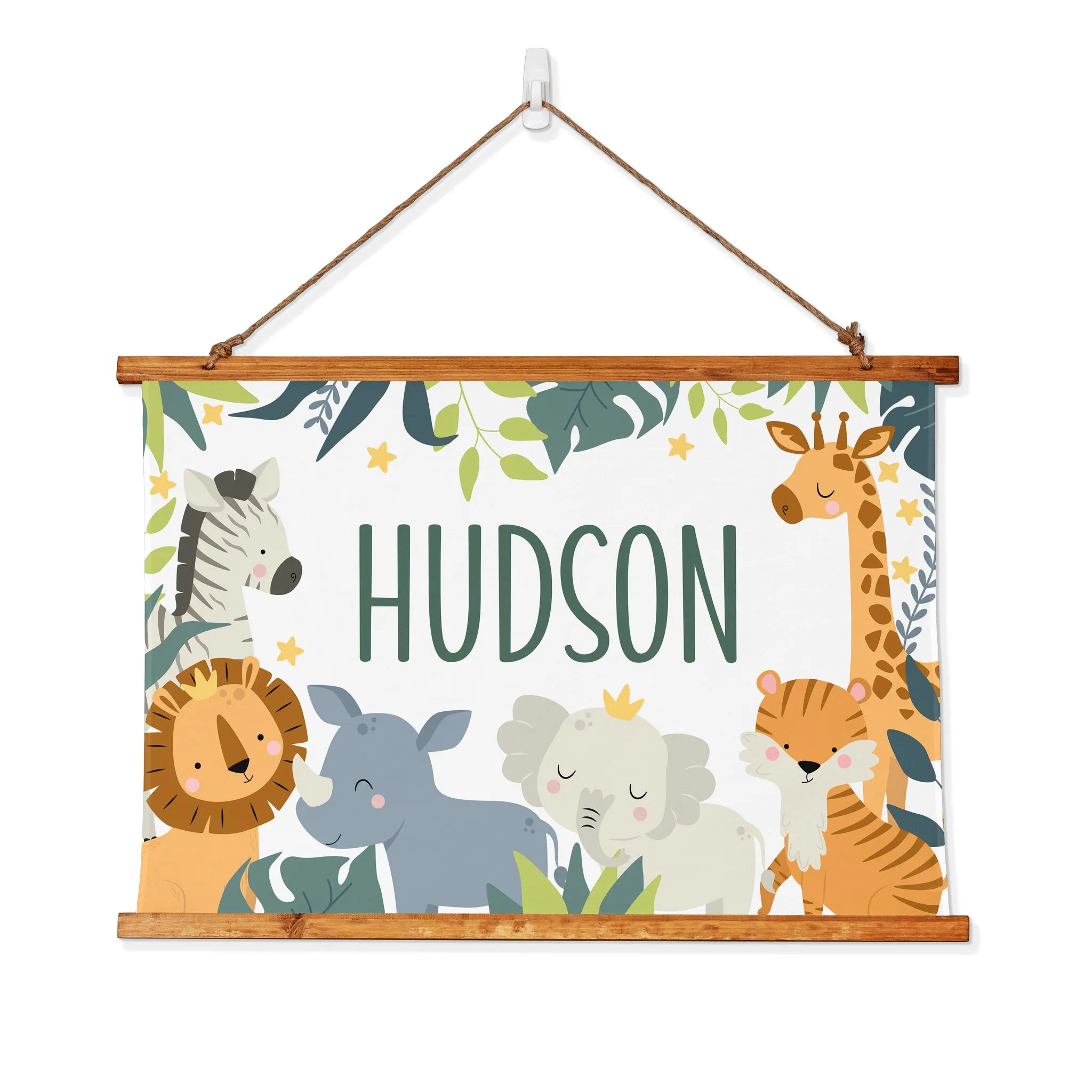Safari Animals - Personalized Hanging Canvas
