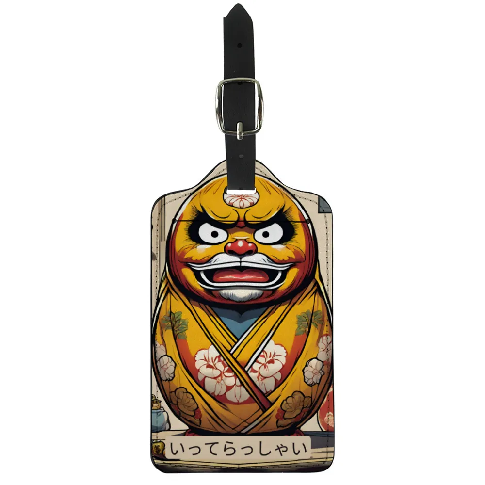 Scary Daruma Doll Luggage Tag