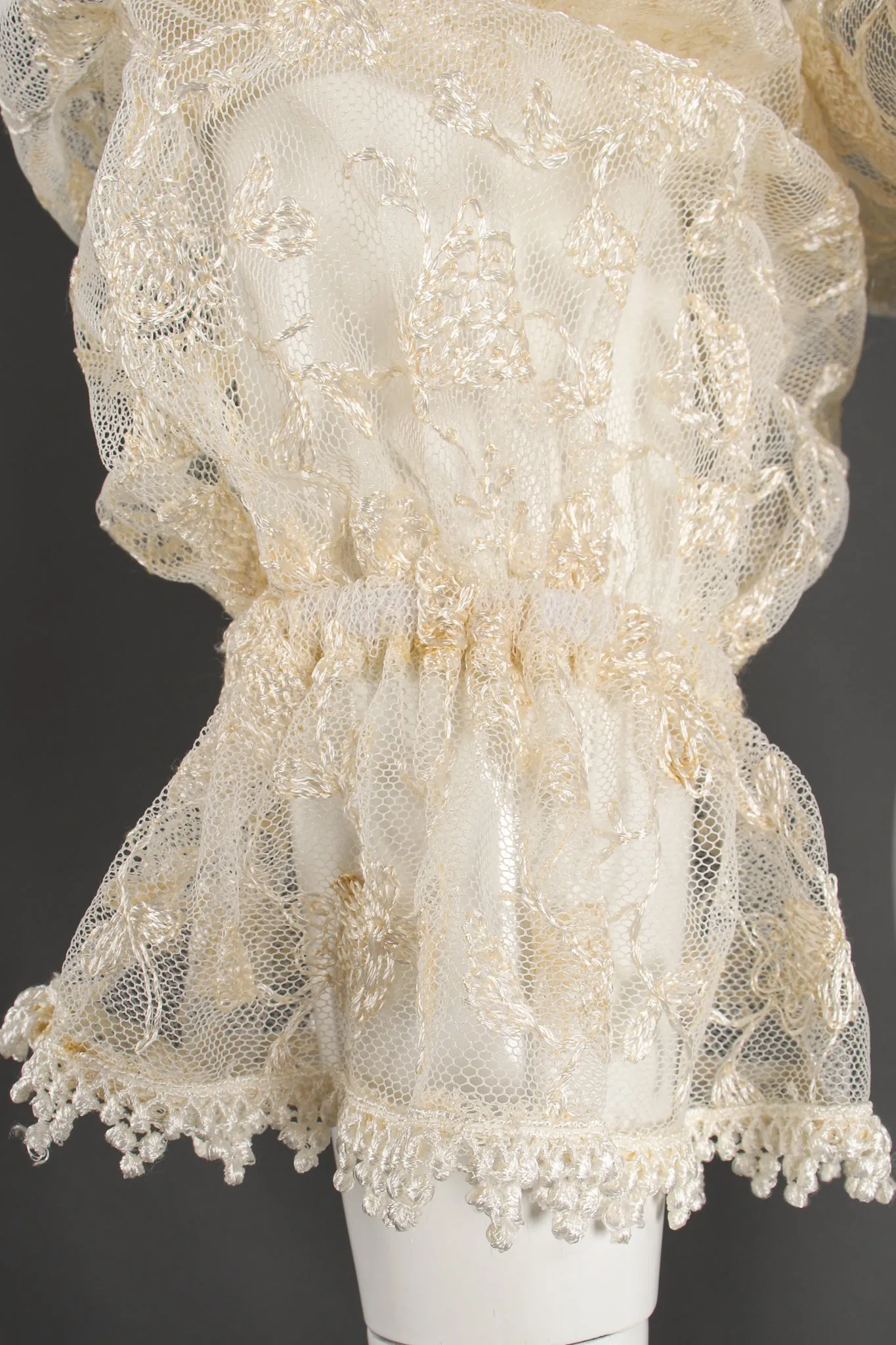 Sheer Lace Jabot Bodysuit