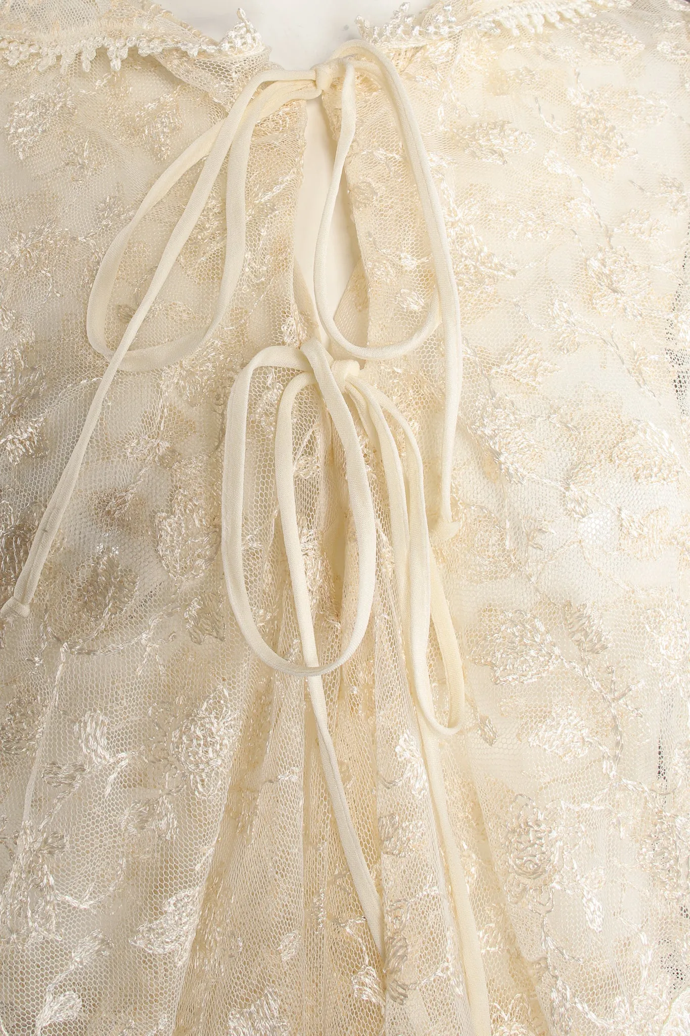 Sheer Lace Jabot Bodysuit