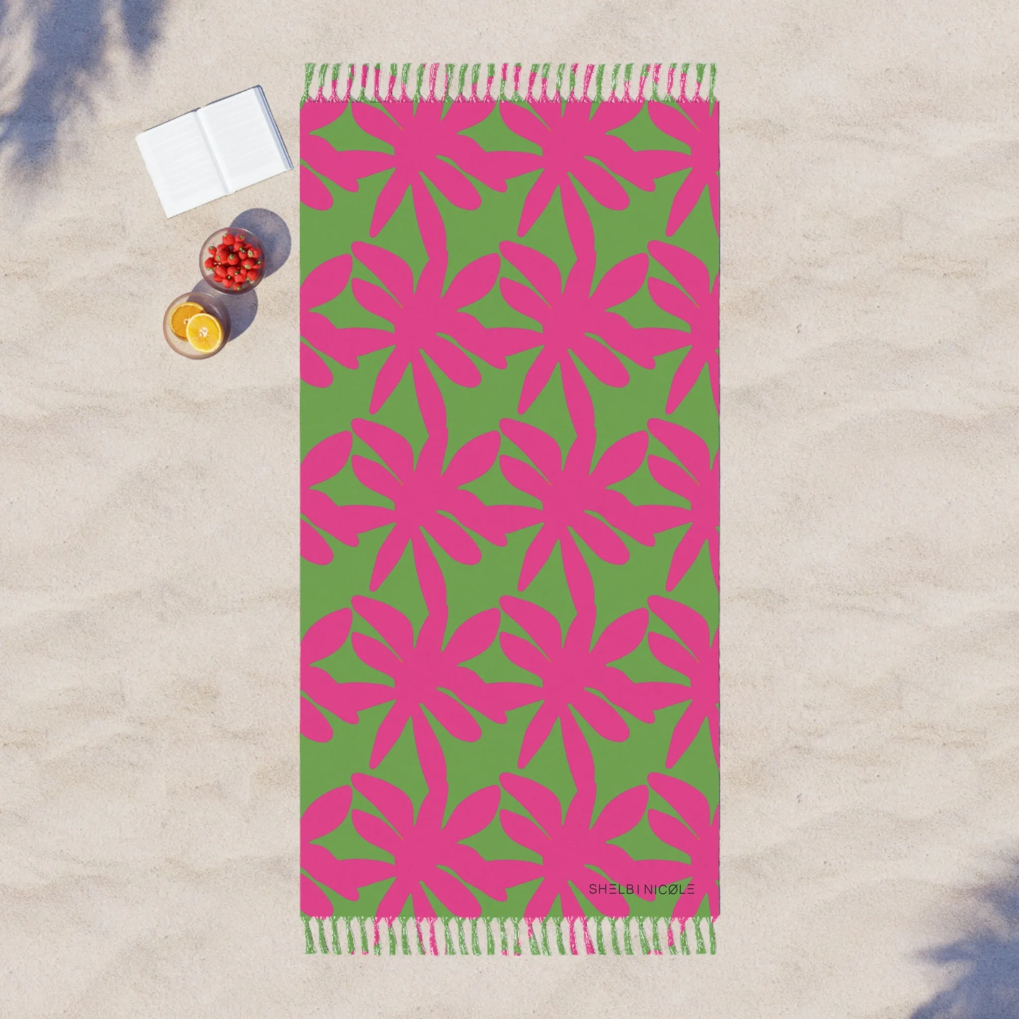 Shelbi Nicole Green Boho Beach Towel