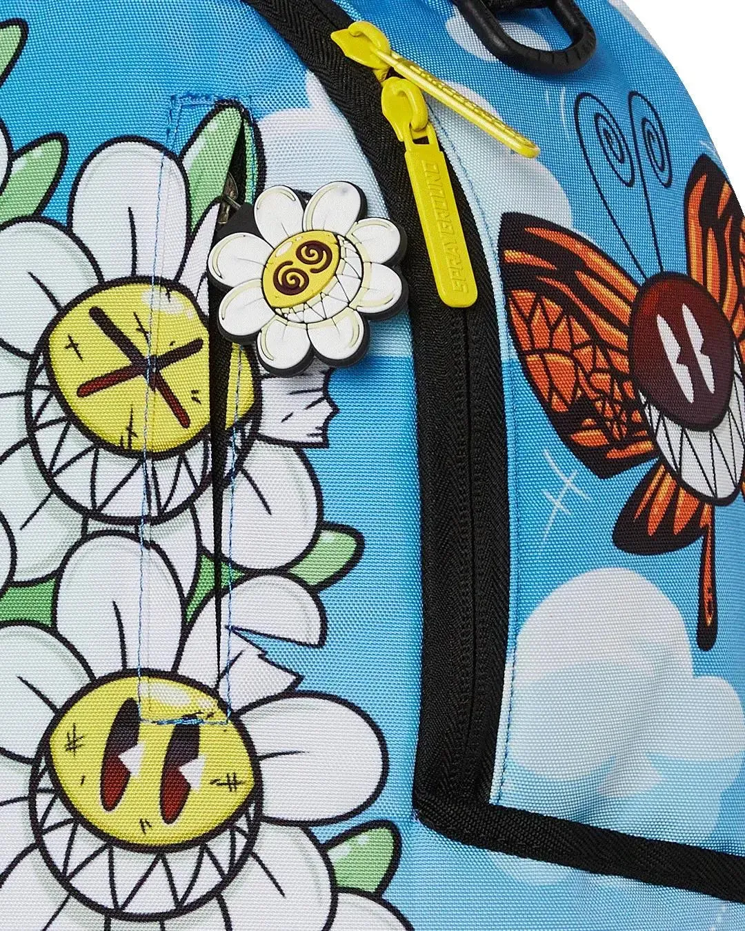 SprayGround Men Crazy Daisies Backpack Spring 2025 (Blue yellow Multi)