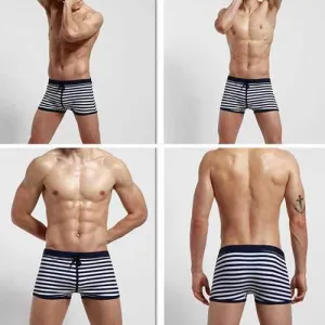 Stripes Elastic Swimwear with Pads