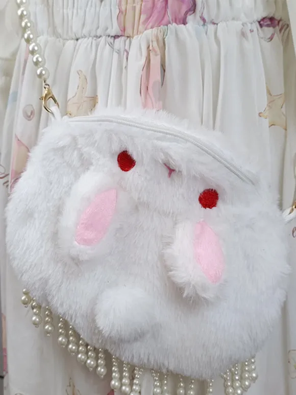Sweet Lolita Bag White Polyester Pearls Cross-body Bag Lolita Accessories