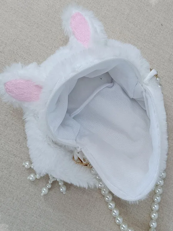 Sweet Lolita Bag White Polyester Pearls Cross-body Bag Lolita Accessories