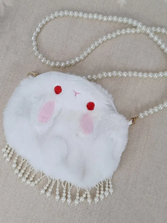 Sweet Lolita Bag White Polyester Pearls Cross-body Bag Lolita Accessories
