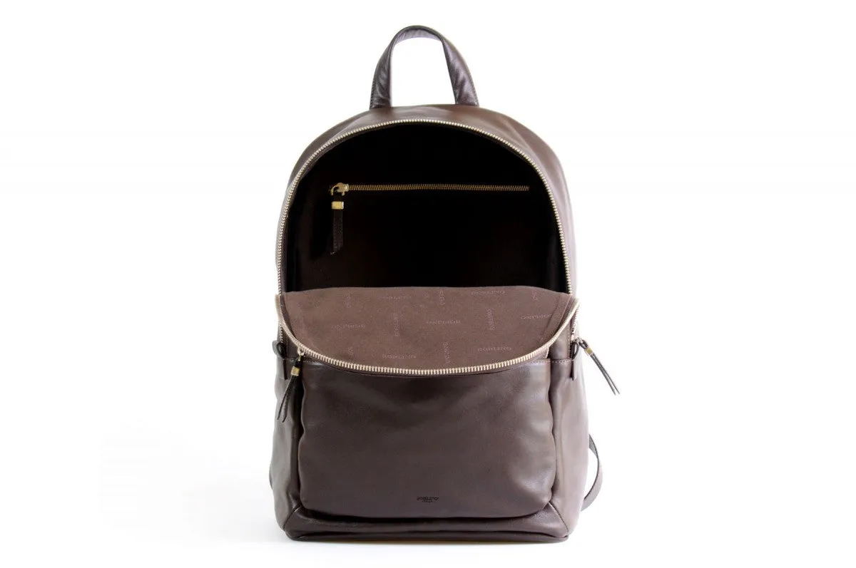 The Belluno Leather Backpack - Walnut Brown