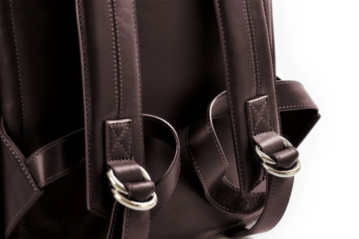 The Belluno Leather Backpack - Walnut Brown