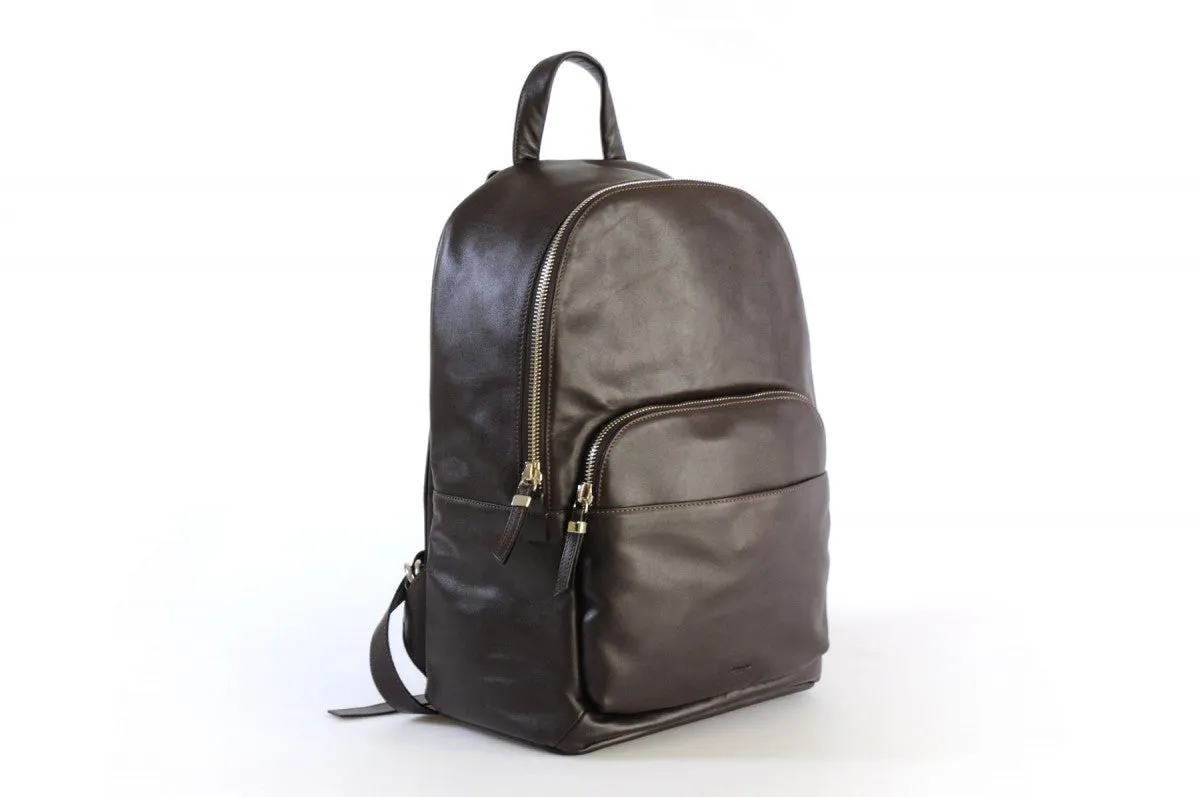 The Belluno Leather Backpack - Walnut Brown