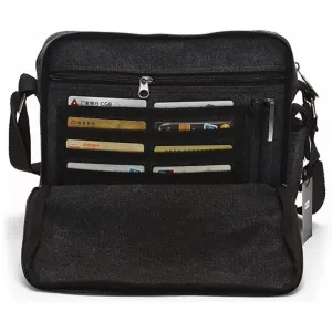 Topfox Men's Multifunctional Canvas Messenger Handbag Outdoor Sports Over Shoulder Crossbody Side Bag (Black) | Multiple Colors