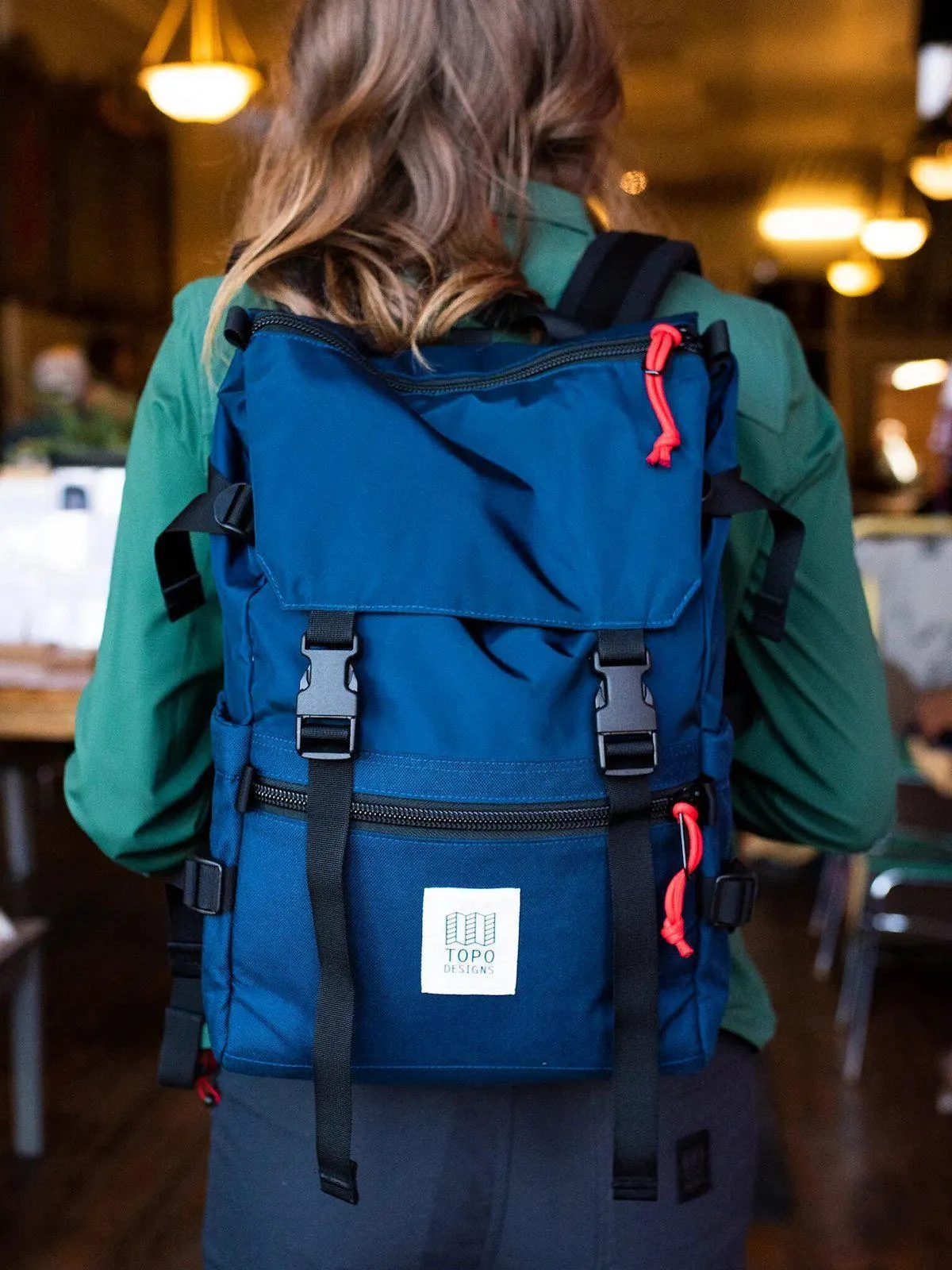 Topo Designs Rover Pack Blue Red Forest