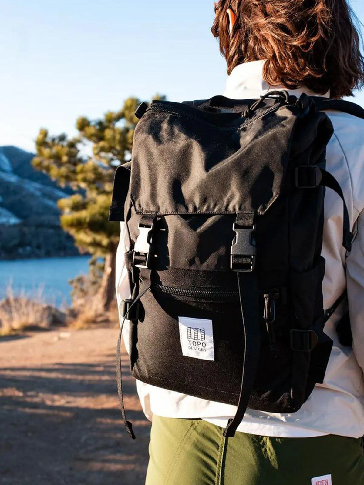 Topo Designs Rover Pack Blue Red Forest
