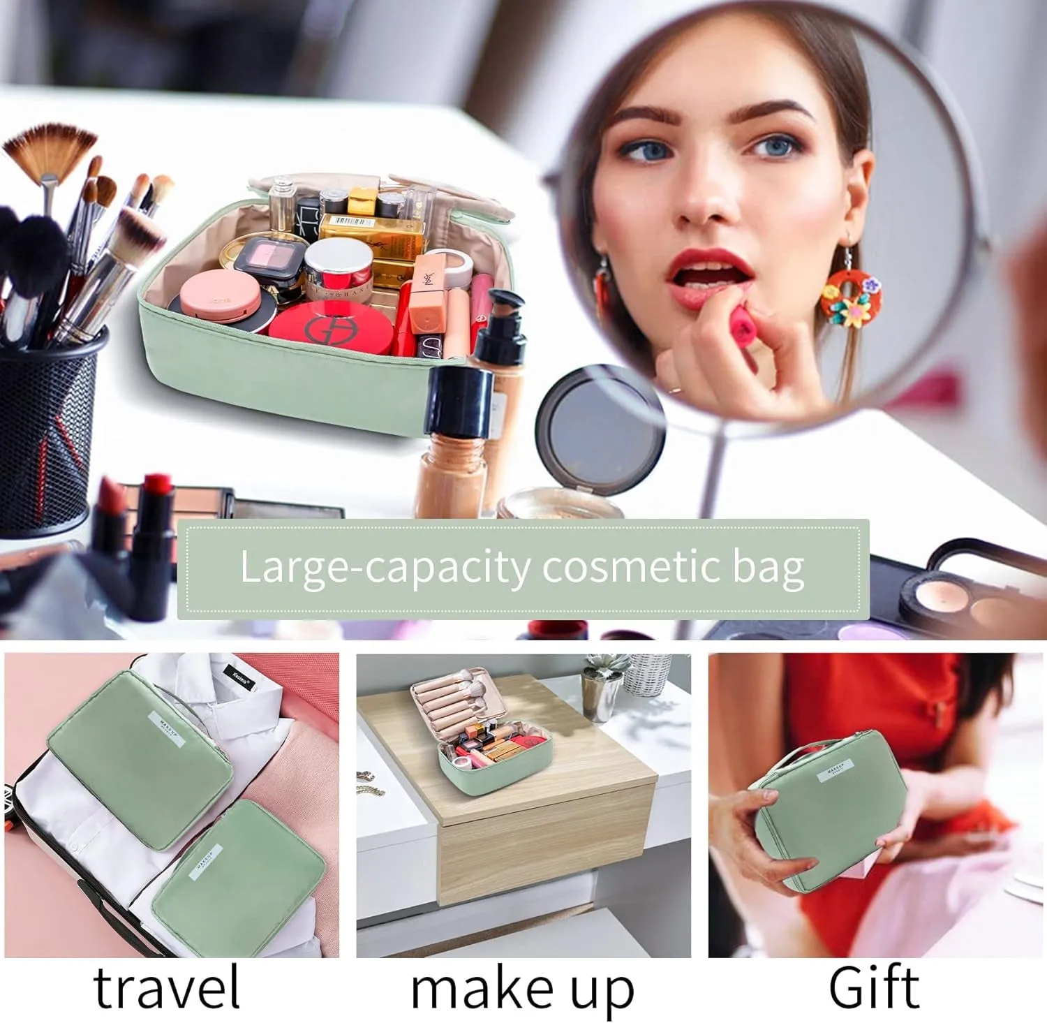 Travel Makeup Toiletry Bag for women & men