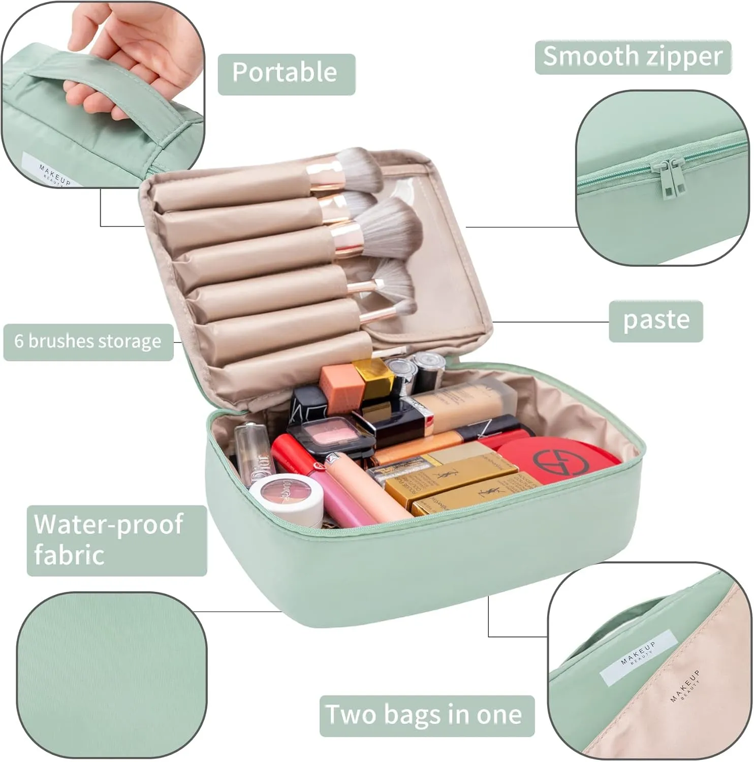 Travel Makeup Toiletry Bag for women & men