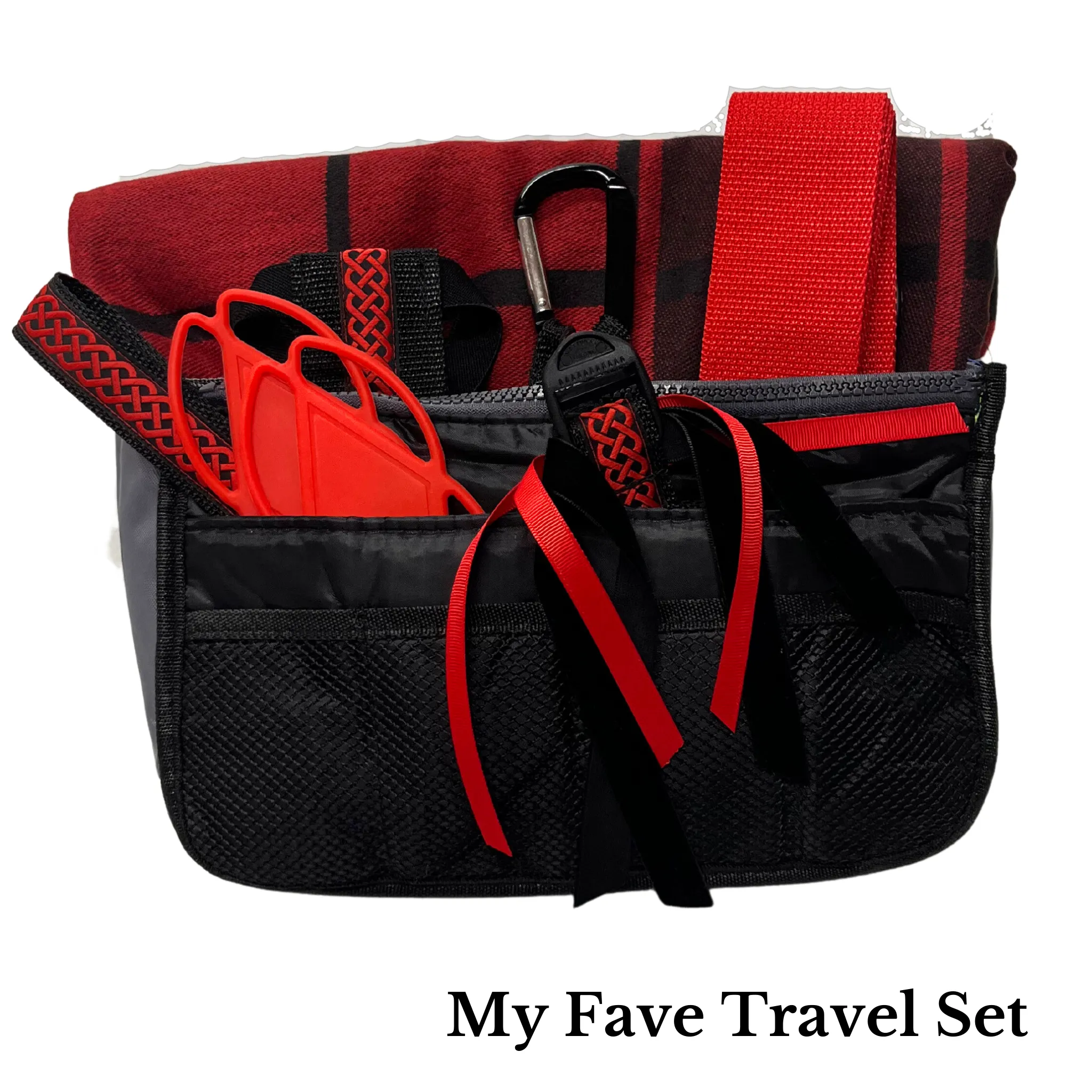 Travel Set - Red & Black Plaid