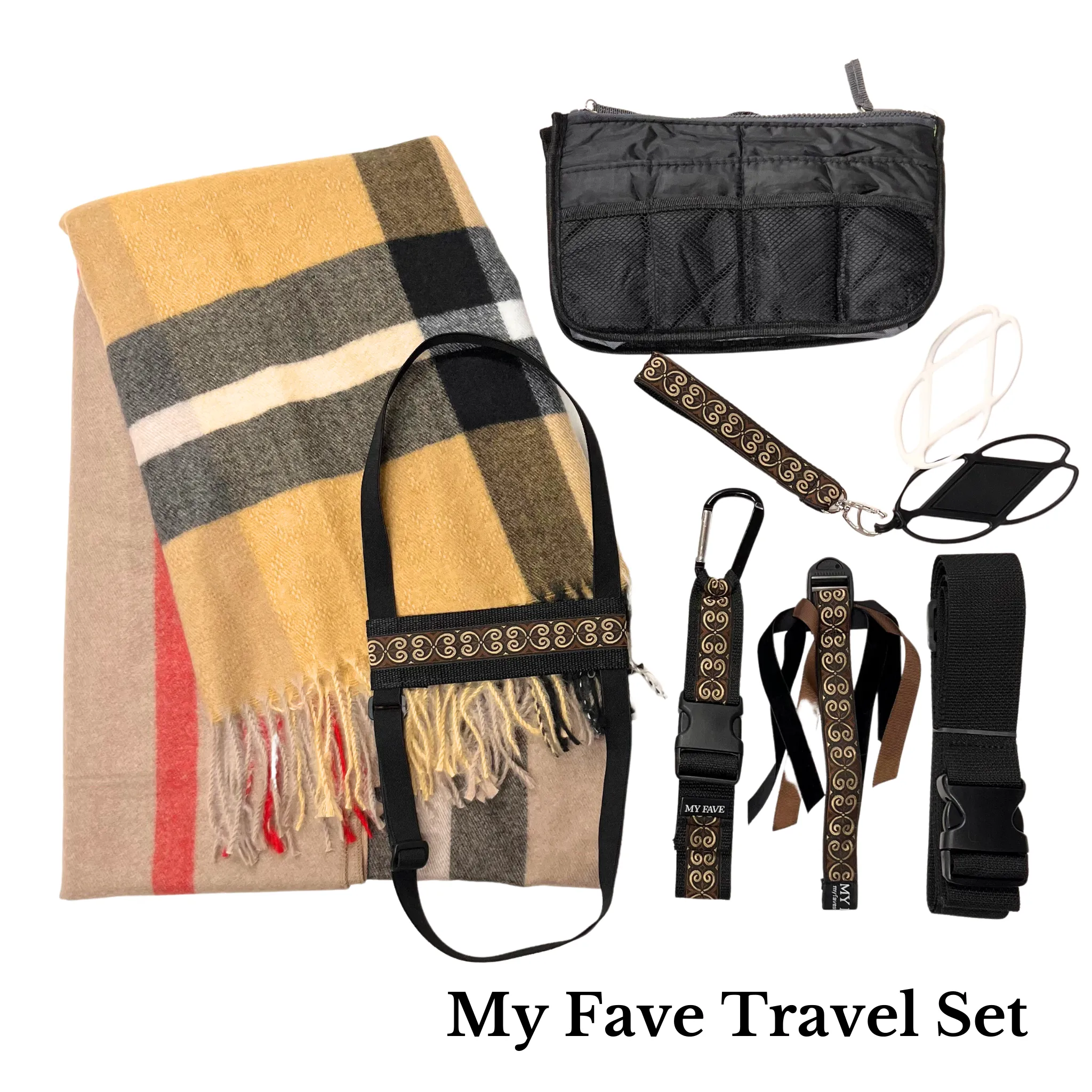 Travel Set - Tan Plaid 2