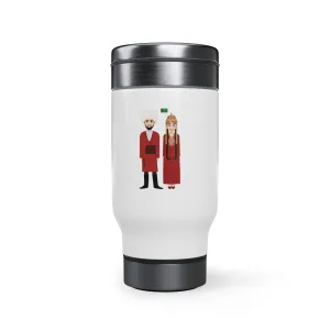 Turkmenistan Stainless Steel Travel Mug with Handle, 14oz