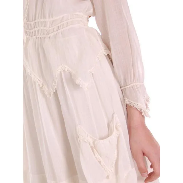 Vintage White Cotton Dress Titanic Era  1912-1914 36-27-Free