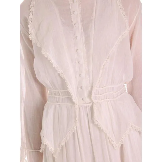 Vintage White Cotton Dress Titanic Era  1912-1914 36-27-Free