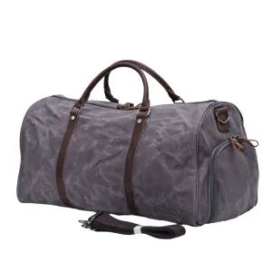 Water Proof Canvas Duffel Bag with Shoes Compartment Canvas Weekend Gym Bag