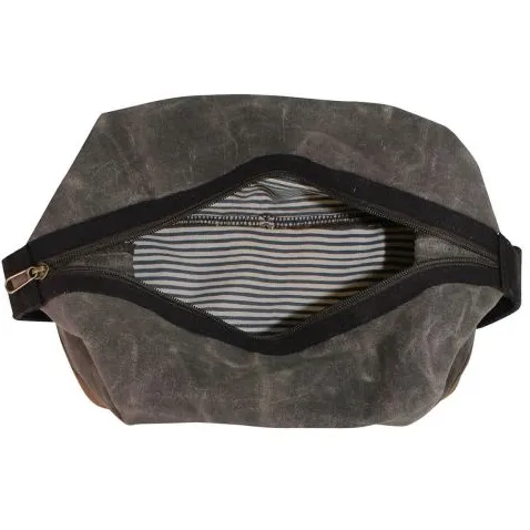 Waxed Canvas Toiletry Bag -- Brown