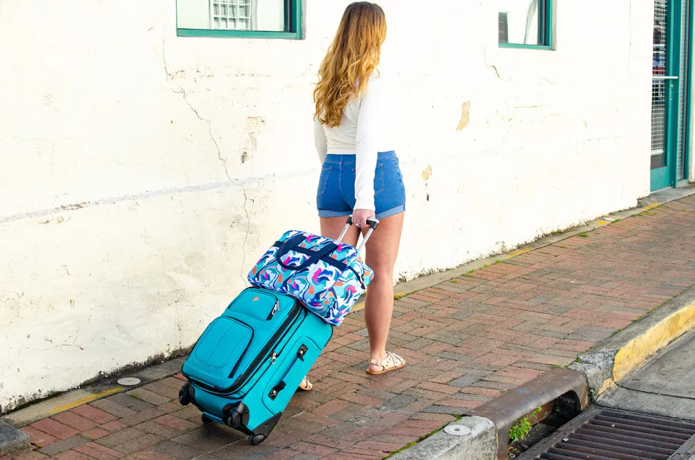 Weekender Travel Bag - Monogrammed Trolley Tote - Sunday Morning, Electric Ambition