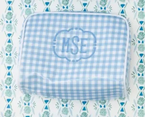 Weezie Small Toiletry Bag - Blue Gingham