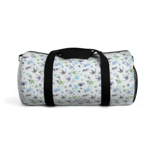 White Cannabis Color Leaf Duffel Bag