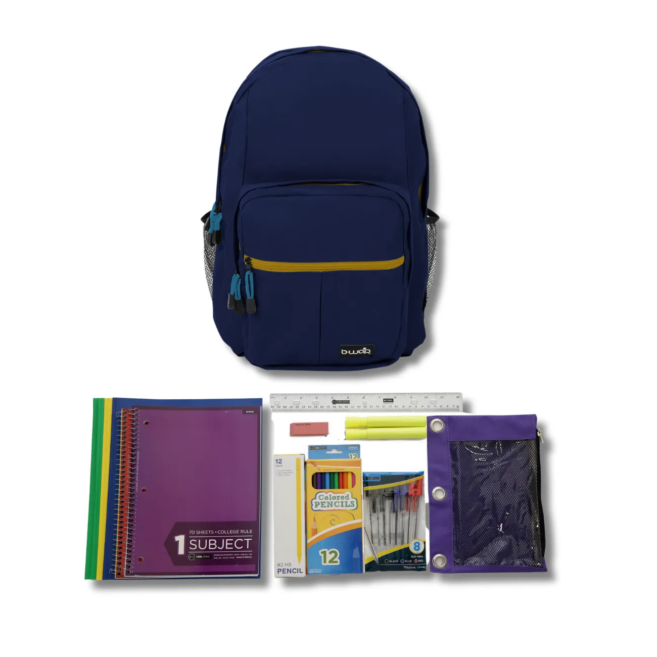 Wholesale 6th-12th Grade Essentials Kit (43 items per kit) in 18'' Territory Backpacks