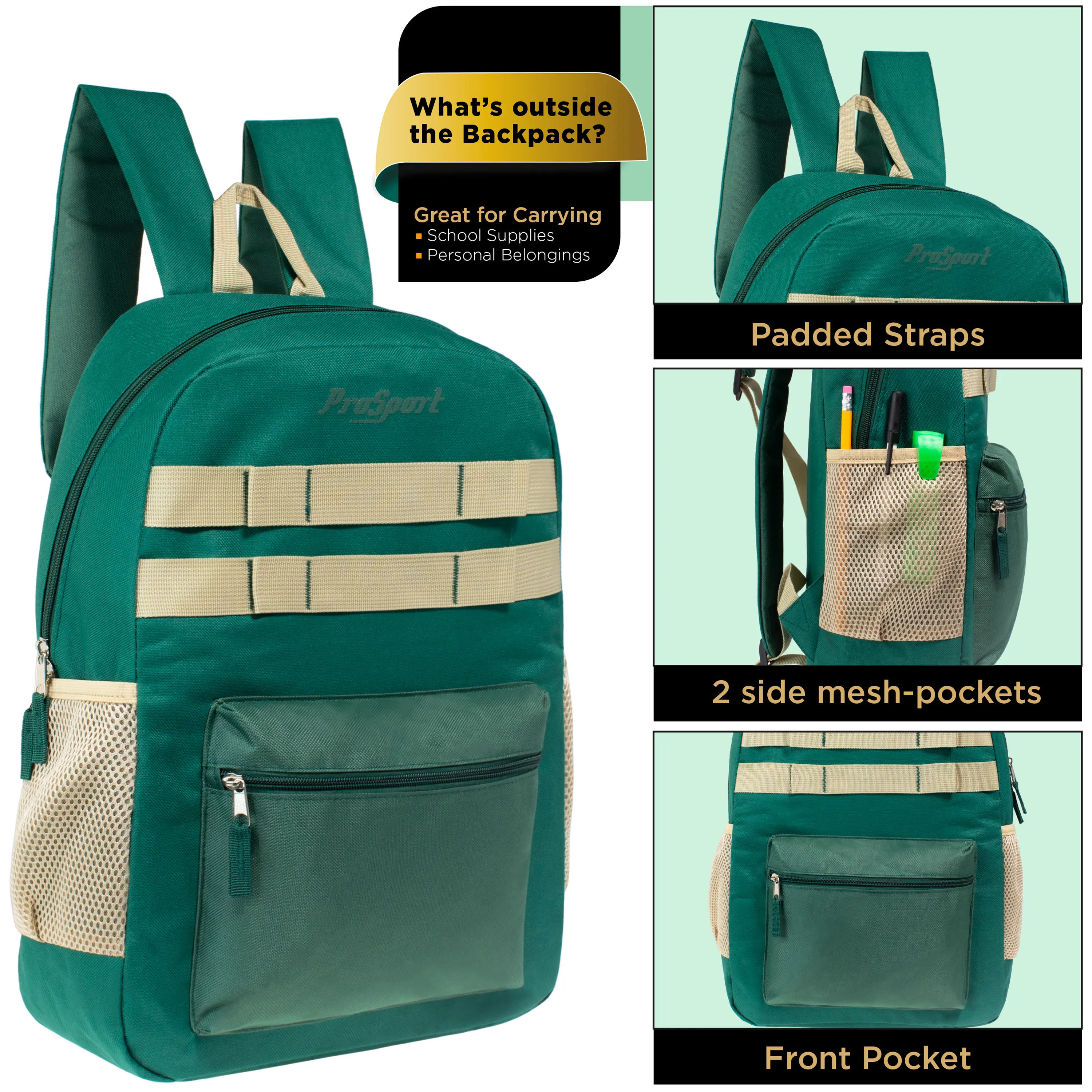 Wholesale Backpacks in Asst Colors & 12 Bulk School Supply Kits