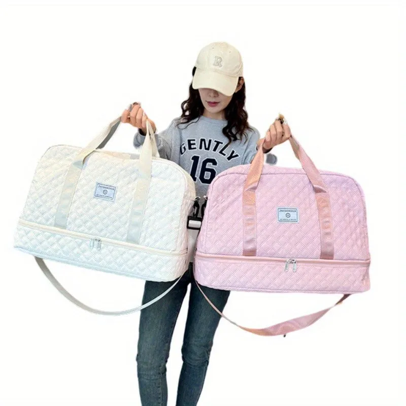 Women's Gym Duffel Bag with Wet Pocket and Shoes Compartment