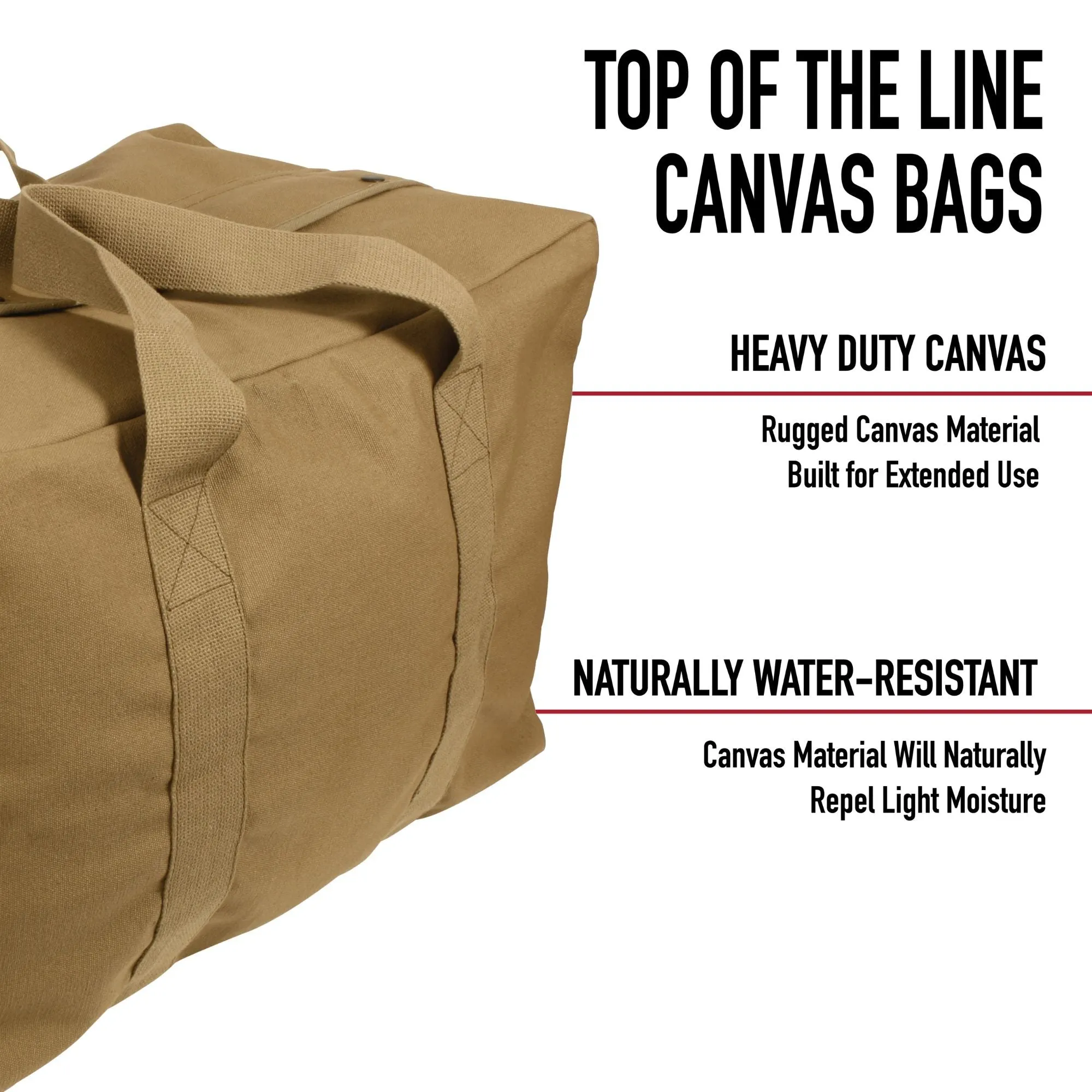 Work Brown - Canvas Parachute Cargo Bag Extra Large Duffle Bag 75L
