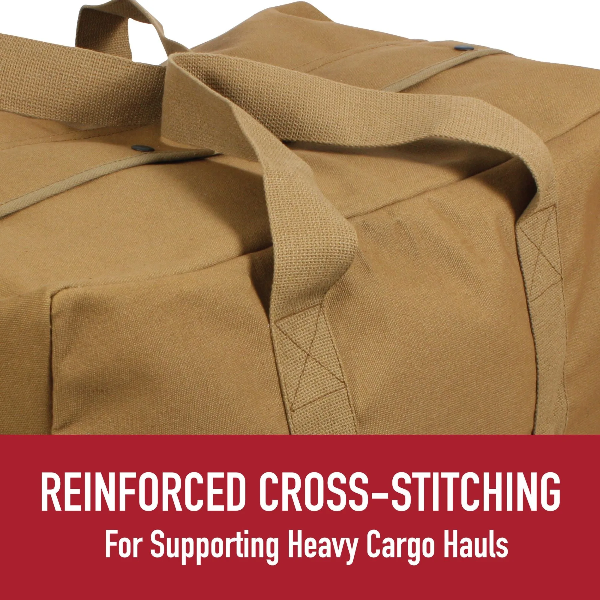 Work Brown - Canvas Parachute Cargo Bag Extra Large Duffle Bag 75L