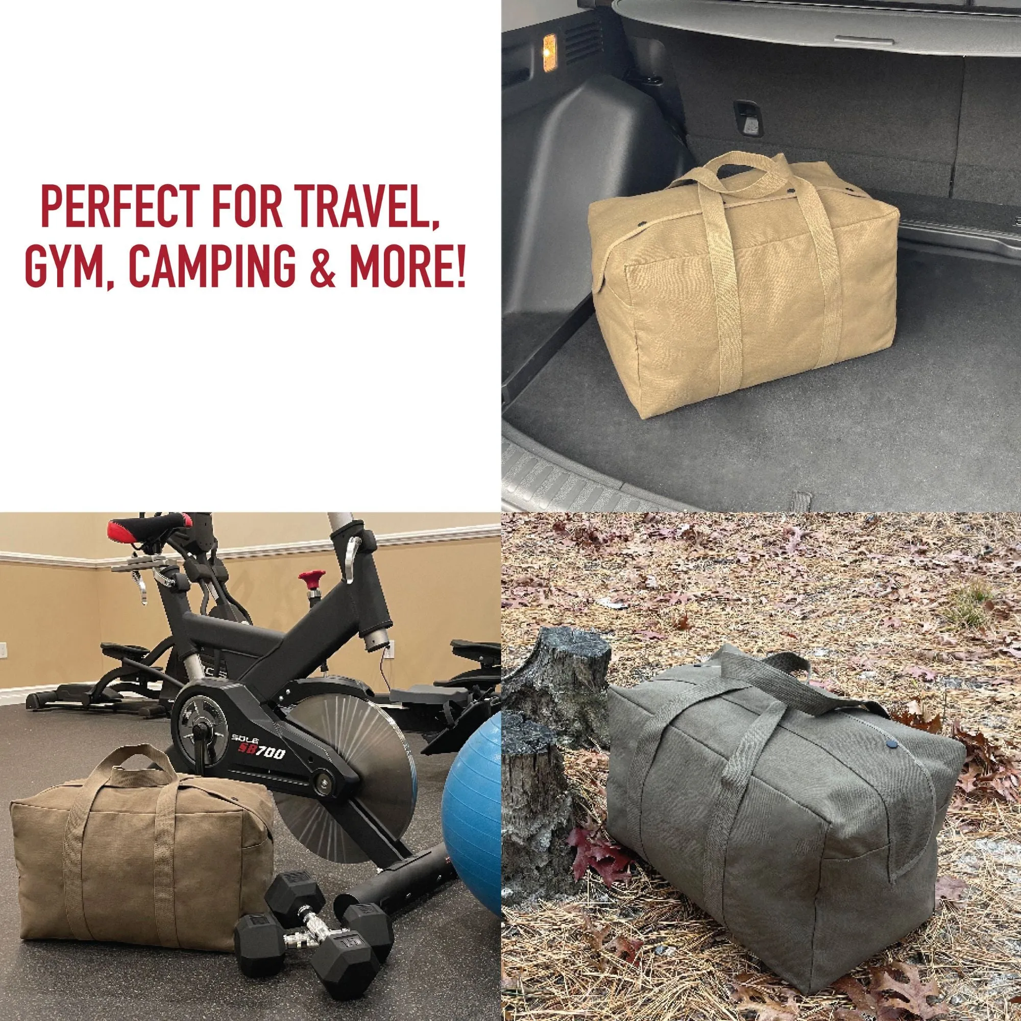 Work Brown - Canvas Parachute Cargo Bag Extra Large Duffle Bag 75L