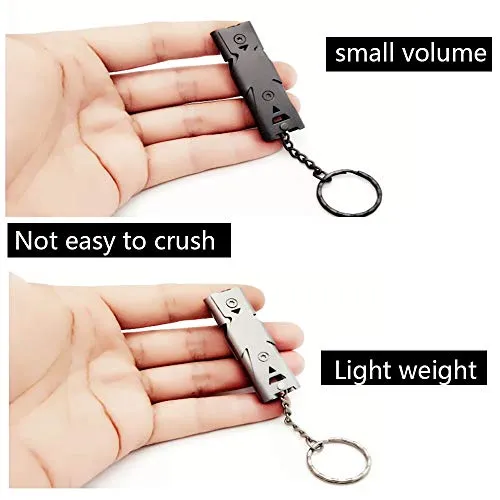 YUYANG High Decibel Double-Tube Emergency Whistle-with Key Holder,Can Be Used for Boating Hiking Outdoor Camping Training Hunting and Pet Training(Blue-Purple)