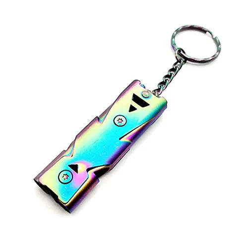 YUYANG High Decibel Double-Tube Emergency Whistle-with Key Holder,Can Be Used for Boating Hiking Outdoor Camping Training Hunting and Pet Training(Blue-Purple)